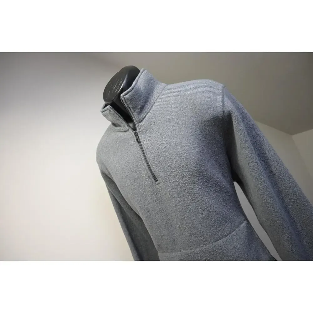 J Crew Sporting Goods 1/4 Zip Fleece Sweater‎ Gray Casual Prep Mens Sz Large